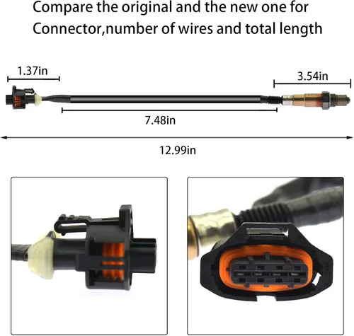 Vista 5 de Sensor de oxígeno 213-4698 Sensor O2 compatible con Chevrolet Cruze Limited Sonic Trax, repuesto #55572216 250-24612