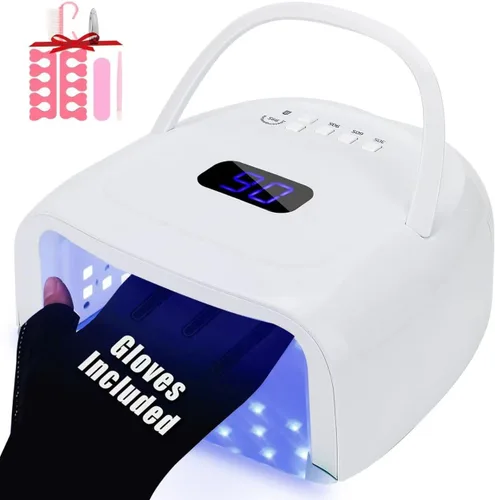 Vista 9 de Lámpara de uñas LED UV, inalámbrica, luz UV recargable portátil de 128 W para uñas de gel, secadora de luz de gel profesional con sensor automático