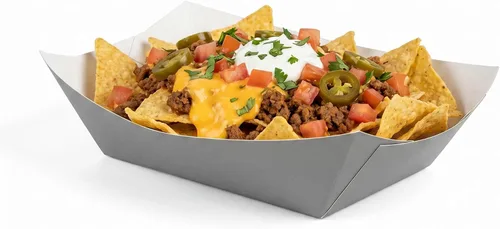 Vista 6 de Restaurantware Bio Tek - Botes de comida de 1 libra, 200 bandejas desechables de papel – Botes de comida de papel gris resistentes a la grasa