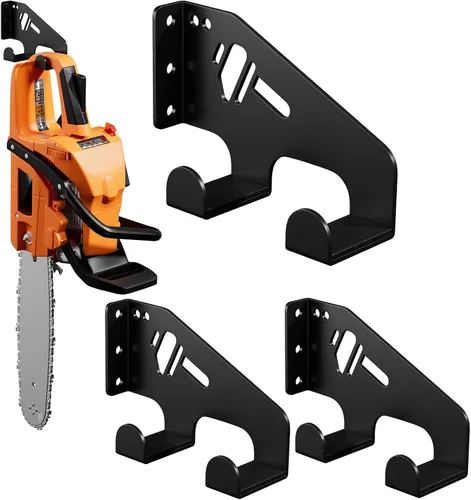 Vista 12 de XZHXFX Soporte de pared para motosierra, soporte de motosierra resistente para organización de garaje, organizador de cobertizo de almacenamiento