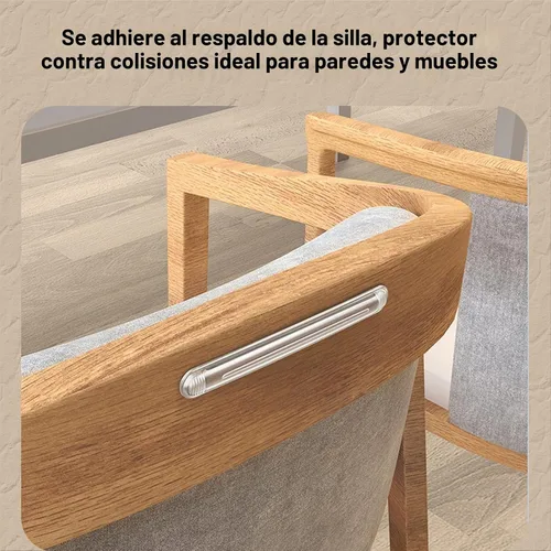 Vista 4 de Parachoques transparentes para muebles 4 unidades (2 largas y 2 cortas) - Almohadillas de pared protectoras de goma de silicona con respaldo