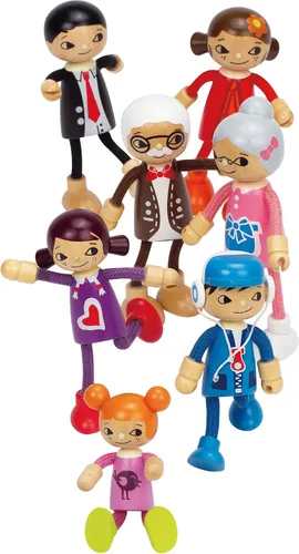 Vista 6 de Hape Muñeca hija de madera moderna de la familia