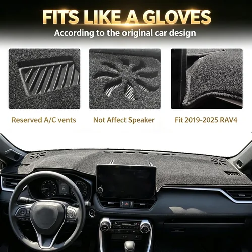 Vista 3 de Funda para salpicadero para Toyota RAV4 2025 2024-2019 - Funda para salpicadero, alfombra para salpicadero, cubierta protectora - Funda para consola