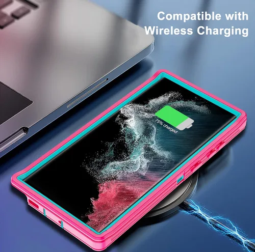 Vista 5 de Funda para Samsung Galaxy S22 Ultra con 2 protectores de pantalla, cuerpo completo, resistente, a prueba de golpes, a prueba de caídas, funda