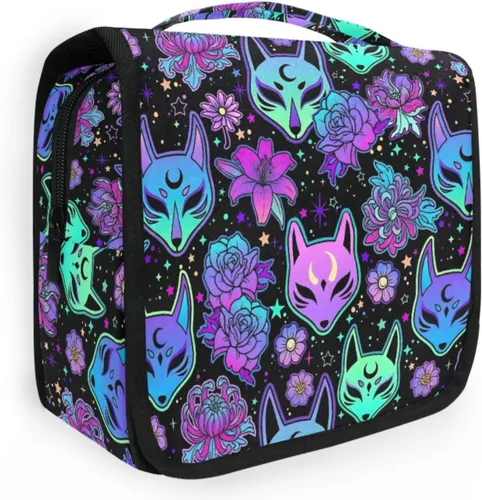 Vista 21 de MNSRUU Hanging Toiletry Bag Bats Satellites Skulls and Trees Travel Makeup bag for Toiletries Portable Travel Toiletry Organizer Cosmetic Bags with