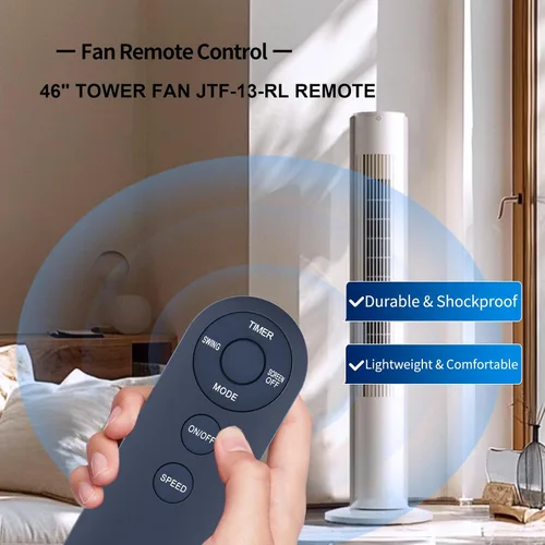 Vista 2 de Nuevo reemplazo de control remoto para ventilador de torre Uthfy de 46" JTF-13-RL