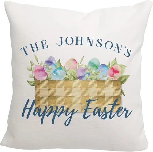 Vista 8 de Pattern Pop - Almohada de Pascua personalizada - Almohada decorativa de primavera - Almohada cuadrada de 17 x 17 pulgadas - Incluye funda y almohada