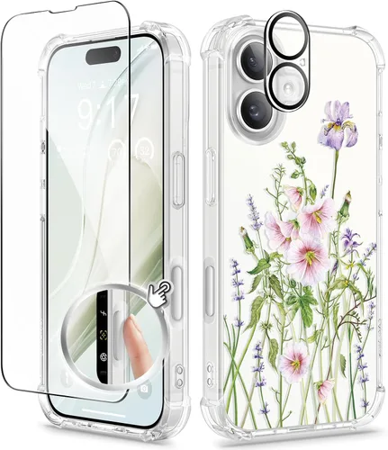 Vista 137 de GVIEWIN - Funda para iPhone 11 con protector de pantalla + protector de lente de cámara, cubierta protectora transparente suave de poliuretano