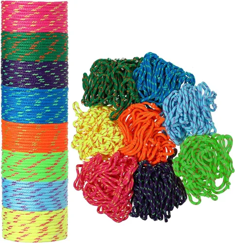 Vista 8 de WILLBOND Pulsera de amistad de neón 216 a granel para mujer, pulsera de paracaídas de regreso a clases, regalo para estudiantes, cumpleaños, aula