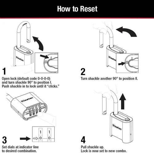 Vista 5 de Master Lock Cerradura de combinación para exteriores resistente 875D, acabado de latón