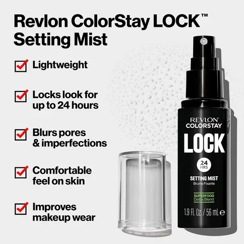 Vista 3 de Revlon Colorstay - Spray fijador de bloqueo de 24 horas, evita que el maquillaje facial se derrita y se desvanezca, matificante, difuminador