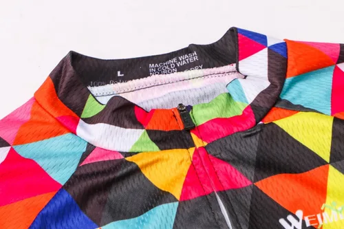 Vista 6 de Weimostar Hombre Ciclismo Jersey Manga Corta Bicicleta Ropa Multicolor Diamante