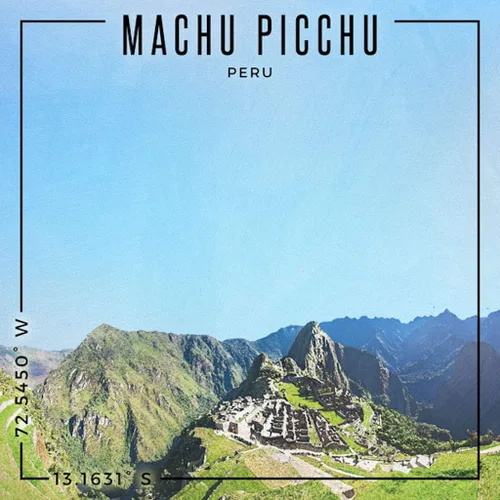 Vista 2 de Scrapbook Customs 30054 Machu Picchu Peru Coordinates 12 x 12 Papel de recortes de doble cara – 1 hoja