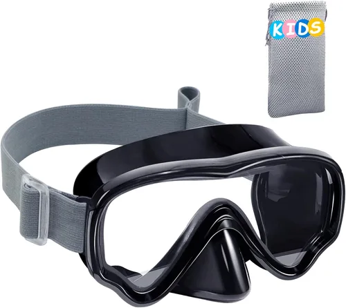 Vista 20 de Vvinca Kids-Goggles with Nose Cover, Diving Mask Elastic Fabric Strap Anti Fog Anti Shattered Lens for Kids Swim Goggles 3-14