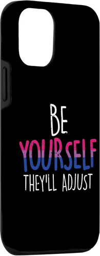 Vista 3 de Funda para iPhone 15 Be Yourself They Will Adjust LGBTQ Bisexual Flag Gay Pride Bi