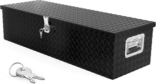 Vista 12 de TUFFIOM - Caja de herramientas de aluminio de 30 pulgadas para cama de camión, caja de herramientas resistente con placa de diamante para remolque