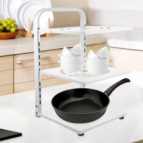 Vista 3 de Cabilock Gabinete Pot Rack Draining Pot Holder Cocina Gabinete Organización Fácil Instalar