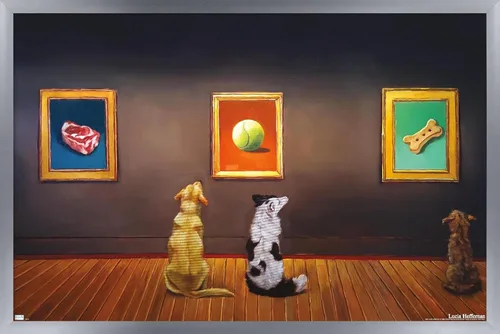 Vista 17 de Trends International Lucia Heffernan Art - Póster de pared de museo del perro, 22.375 x 34 pulgadas, versión enmarcada en negro Versión con marco
