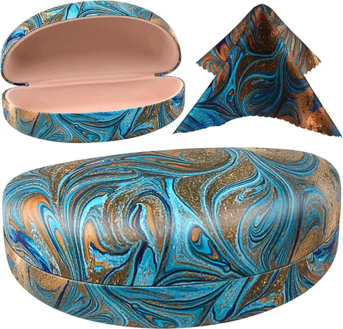 Vista 10 de Funda rígida de gran tamaño para lentes de sol, soporte protector para lentes de lectura extra grandes