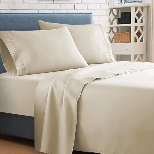Vista 2 de Juego de sábanas para dormitorio de 4 piezas, colección 1500 Clara Clark.