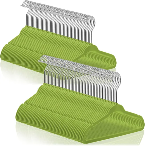 Vista 26 de Casafield 100 perchas de terciopelo para bebé, tamaño de 11 pulgadas para ropa de bebés y niños pequeños, color gris