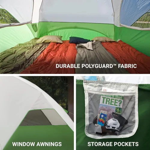 Vista 10 de Coleman Evanston Tent with Screen Room Weatherproof Tent Sets Up in 15 Mins Included Rainfly & Carry Bag Made of PFAS-Free