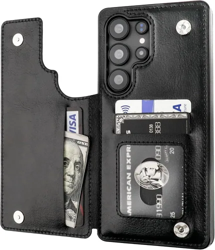Vista 96 de ONETOP - Funda tipo cartera para Samsung Galaxy S22 con tarjetero, color negro Kickstand,ID/Cash Holder,Case Wallet with Card Slots,Double