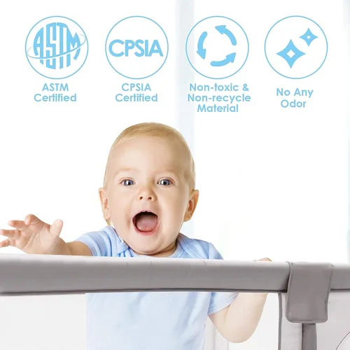 Vista 4 de Costzon Corralito para bebés, corralito extra grande para bebés, puertas de seguridad para bebés en interiores y exteriores, vallas para niños