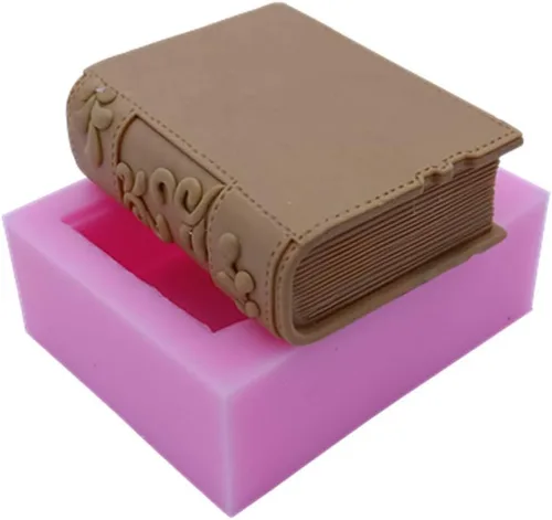 Vista 10 de Molde de jabón de silicona de dos libros, moldes de cera de vela hechos a mano, molde de silicona para pastel de mousse de chocolate, gelatina