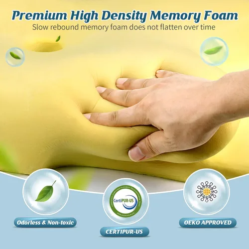 Vista 5 de Almohada cervical para el cuello, almohada refrescante para aliviar el dolor de cuello, almohada ergonómica para dormir de lado, almohadas de espuma