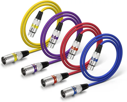 Vista 13 de EBXYA Cable XLR de 2 pies, paquete de 10 unidades, 3 pines, cable de micrófono XLR equilibrado macho a hembra, adecuado para mezclador de audio 10