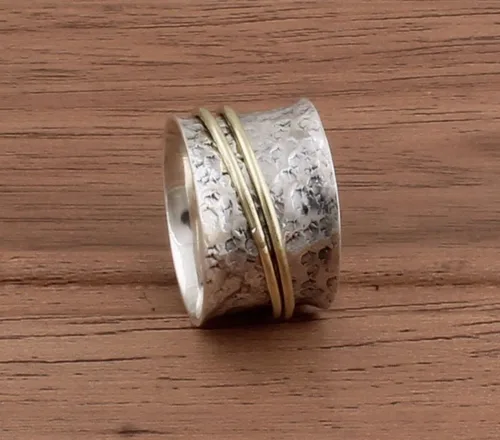 Vista 18 de Boho Spinner Ring, Mothers Day Gift, Silver 925 Women Ring, Sterling Silver 925 Ring, Fidget Spinner Ring,Women Silver Anxiety Ring