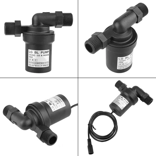 Vista 9 de HURRISE DC 12V 10W Calentador de agua solar Bomba de circulación sin escobillas Sumergible de bajo ruido 1/2 hilo Sistema de agua caliente para uso