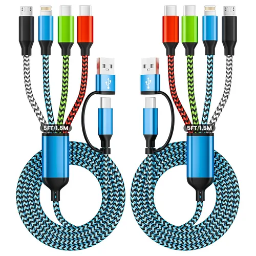 Vista 19 de Cable divisor USB C multi carga para múltiples dispositivos, cable de carga rápido 4 en 1, cable de carga de teléfono USB C trenzado con 4