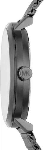 Vista 3 de Michael Kors Blake Reloj de acero inoxidable de tres manillas con correa de cuero