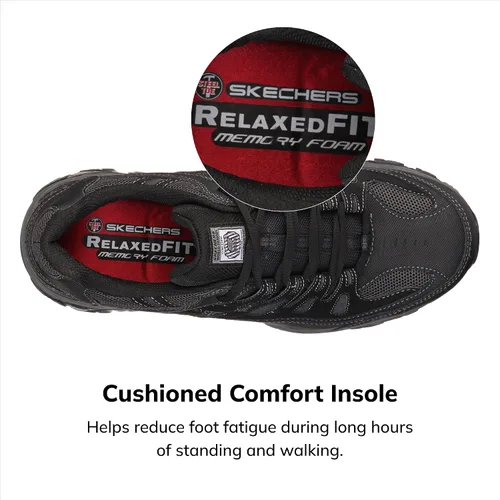 Vista 4 de Skechers Mens Cankton Steel Toe Construction Shoe Electrical Hazard Rated, Memory Foam