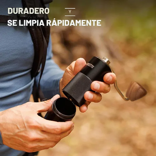 Vista 7 de COLETTI Molinillo de café manual Crag – Molinillo de café manual – Molinillo de mano de precisión de fresas CNC, resistente para viajes, camping