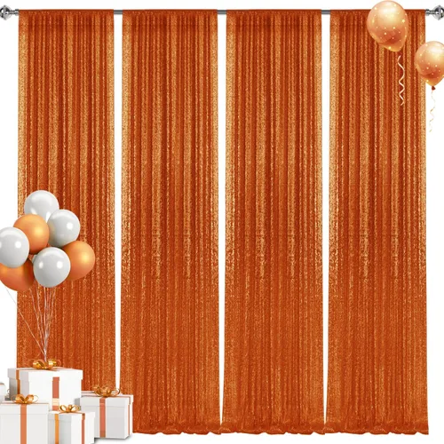 Vista 81 de 2 paneles de cortinas de fondo de lentejuelas verdes de 8 pies, cortinas de fondo de fotografía con purpurina para decoración de Navidad, boda