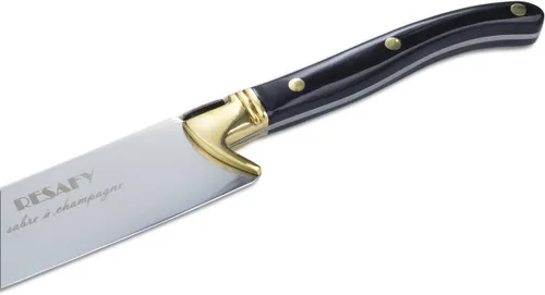 Vista 3 de Resafy Sable de champán con caja de madera - Abreespada de cuchillo de champán para regalo de boda de fiesta