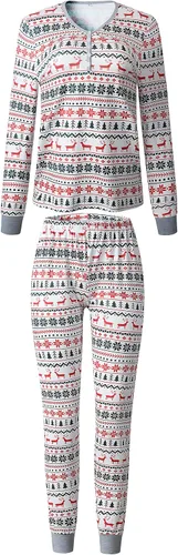 Vista 7 de Oriental eLife Pijamas de Navidad para la familia, conjuntos de pijamas familiares de Navidad a juego, ropa de dormir familiar de Navidad 2023