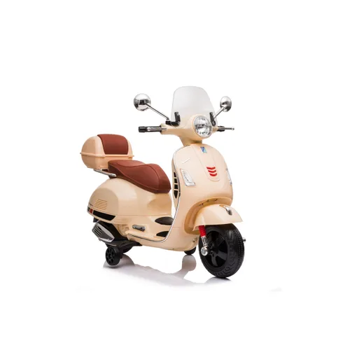 Vista 2 de Moto Eléctrica para Niños RunRunToys Vespa Marrón 12V