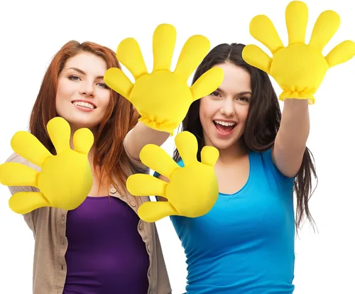 Vista 12 de Geyoga 2 pares de guantes grandes de disfraz de manos de dibujos animados, guantes de Halloween para fiestas, cumpleaños, juegos de rol, disfraces