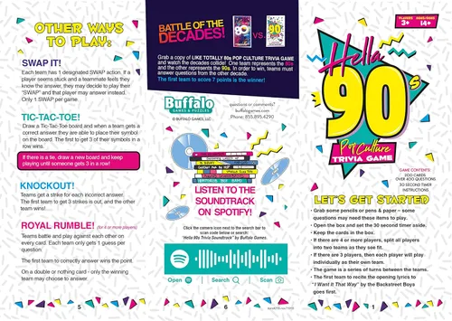 Vista 8 de Buffalo Games Hella 90's - Juego de Trivia de Cultura Pop Marrón