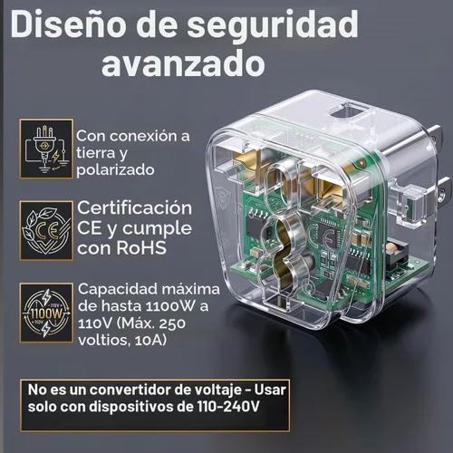 Vista 6 de Adaptador de viaje de Reino Unido a EE. UU., adaptador de enchufe de India a EE. UU., Adaptadores Unidapt para EE. UU., 2 unidades, convertidor