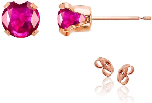 Vista 41 de Aretes de tuerca de plata de ley 925 chapados en oro de 14 quilates macizo, oro amarillo, blanco o rosa de 0.236 in Amatista