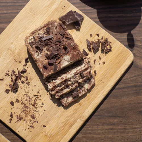 Vista 4 de HEBEL & CO Paquete de 3 trozos de chocolate Halva Certificado USDA orgánico, sin gluten, Kosher y vegano, 8 onzas cada uno