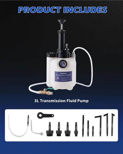 Vista 6 de Bomba de transferencia de fluidos de transmisión de 3L con 12 adaptadores ATF, bomba de presión de fluido automotriz para rellenar transmisión