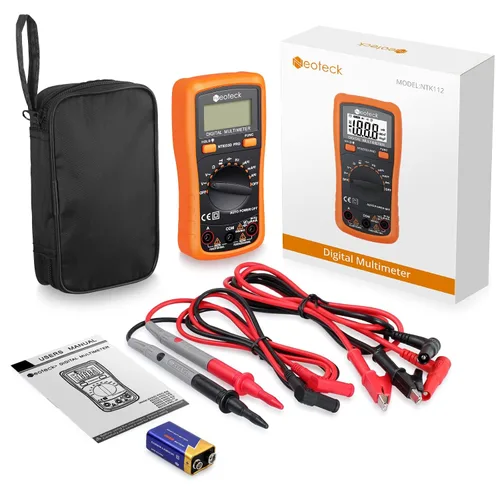 Vista 7 de Multímetro digital de bolsillo Neoteck 8233D PRO 2000 recuentos, con diodos de resistencia, medidor automático de continuidad con indicador sonoro