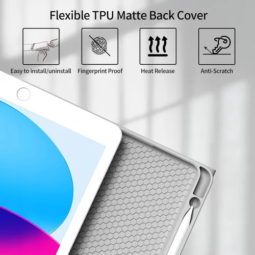 Vista 7 de kenke Funda para iPad de 9ª/8ª/7ª generación con teclado de 10.2 pulgadas Gris