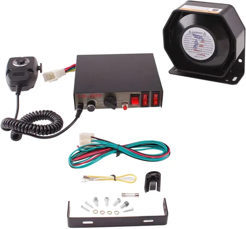 Vista 13 de Kit de sistema de altavoces de sirena de policía PA, sirena de advertencia de emergencia 12V 200W 125-145dB con control remoto con micrófono de mano